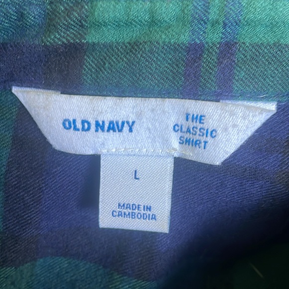Old Navy, green and blue flannel - Picture 5 of 6